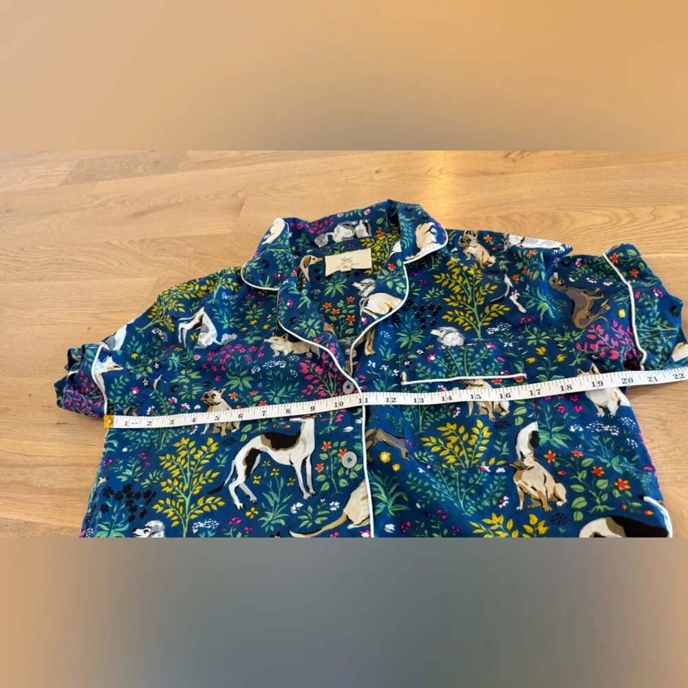 Printfresh Blue Floral & Dog-Print Short Pajama Set